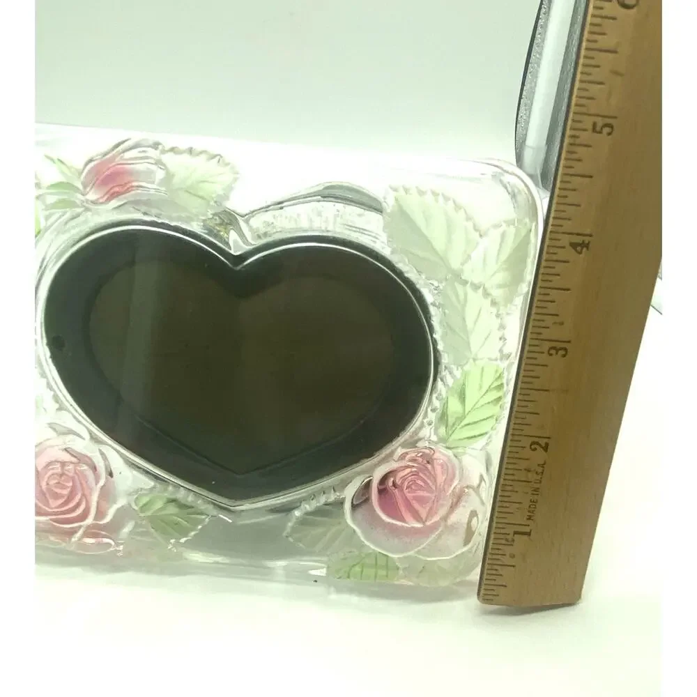 Vintage Iridescent Roses Crystal Picture‎ Frame Studio Nova Y2K 5.75